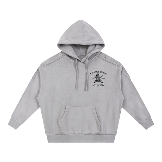 Snow Washed Tape Raw Edge Hoodie